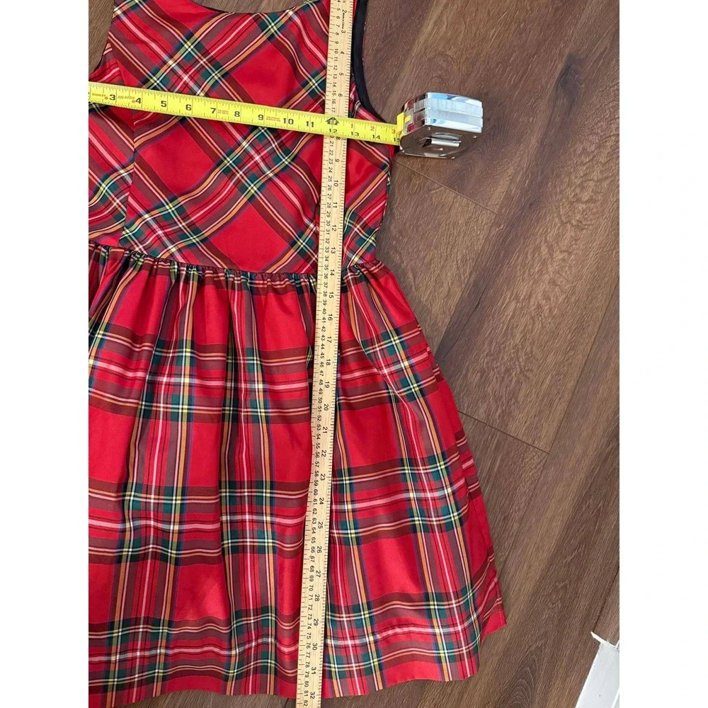 Polo Ralph Lauren‎ Girl's Red Plaid Tartan Taffeta Holiday Party Dress Size 14